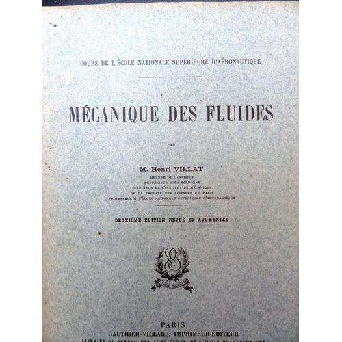 Mécanique Des Fluides - Cours De L' Ecole Nationale Supérieure D'aéronautique