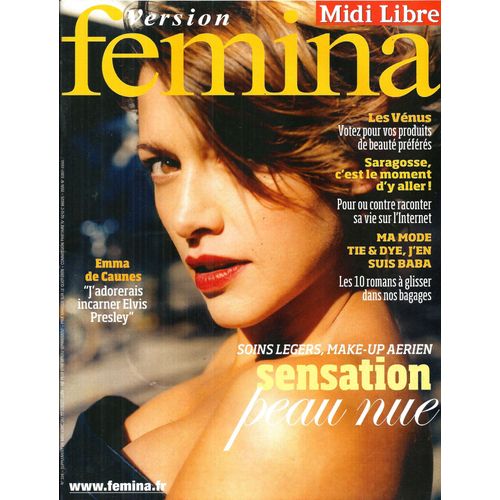Version Femina N°328: Emma De Caunes/ Saragosse/ Beaute Legere/ Canard Sichuan/ Tie&dye/ Romans 
