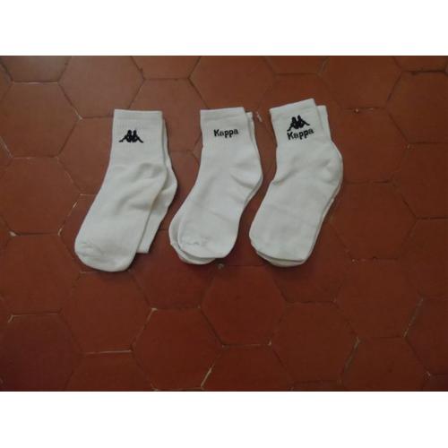 Lot De 3 Paires De Chaussettes De Sport Coton Blanc Kappa 