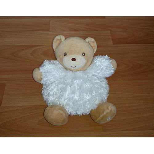 Doudou Ours Blanc Kaloo Boule Fur Fourrure Blanche Medium Patapouf 18cm Jouet Nounours Ourson