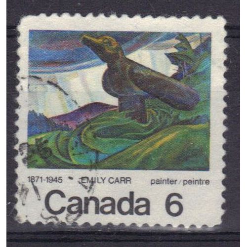 Canada 1971 : 100è Anniversaire De La Naissance De L'artiste Peintre Emily Carr (1871-1945) : Tableau Oiseau  "Le Gros Corbeau" - Timbre 6 C. Oblitéré