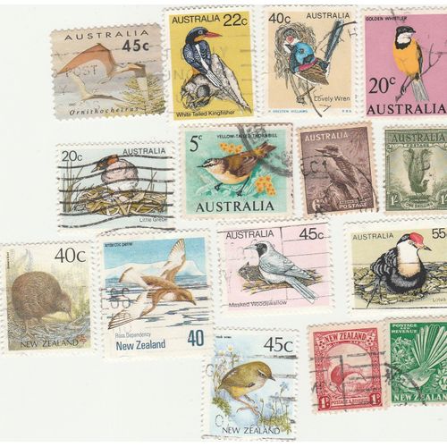 15 Timbres Oblitérés D'australie Et Nouvelle Zélande - Oiseaux