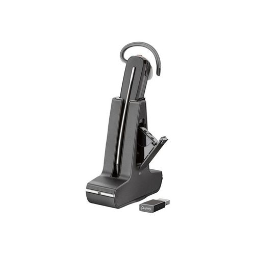 Poly Savi 8245 Office - Savi 8200 series - micro-casque - intra-auriculaire - convertible - DECT / Bluetooth - sans fil - USB-A via adaptateur Bluetooth - noir - certifié Zoom