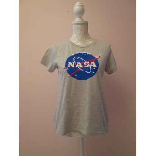 T-Shirt Gris Nasa H&m Taille Xs