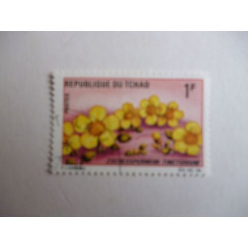 Timbre "Tchad :Cochlospermum Tinctorium".