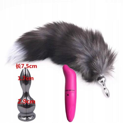 2 Pcs/Lot Vibrateur & Blanc & Queue De Renard Anal