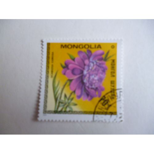 Timbre "Mongolie :Scabiosa Comosa".