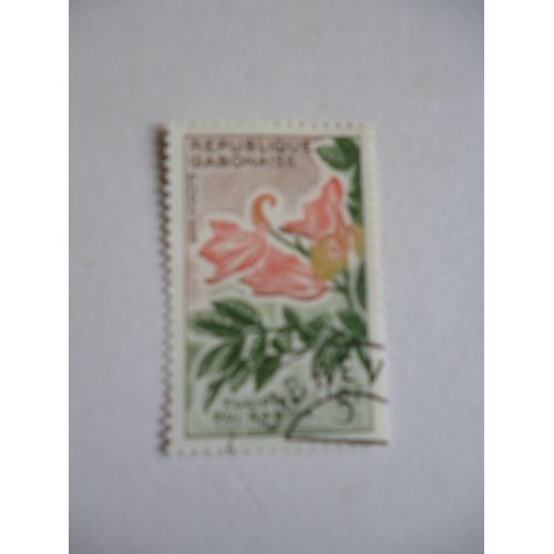 Timbre "Gabon :Tulipier Du Gabon :5f".