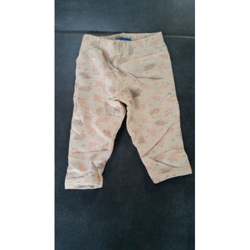 Pantalon Bout'chou Beige Imprimé Fleurs 12 Mois