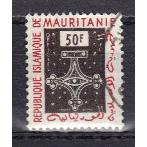 Mauritanie 1961 : Croix De Trarza - Timbre De Service 50 F. Rouge-Brun Et Sépia Oblitéré