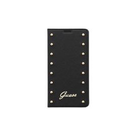 Etui À Rabat Latéral Cuir Noir Motif Clous D'origine Guess