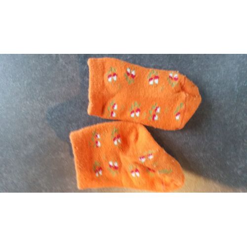 Chaussettes Orange Imprimé Radis