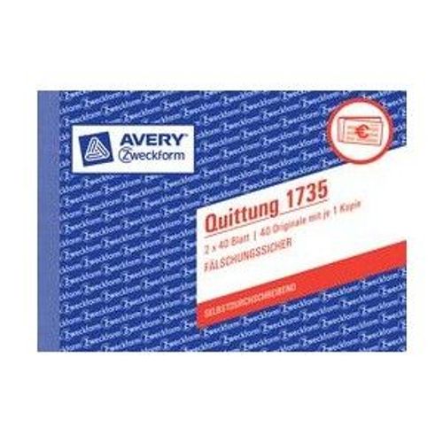 Avery Zweckform Formularbuch "Quittung", Sd, A6 Quer