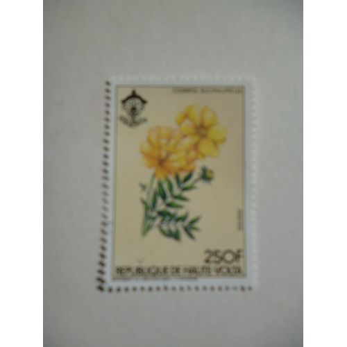 Timbre "Haute Volta :Cosmos Sulphureus".