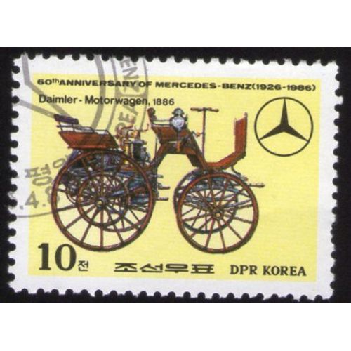 Corée Du Nord 1986 Oblitéré Rond Used Stamp Mercedes Benz 60 And Daimler Motorwagen