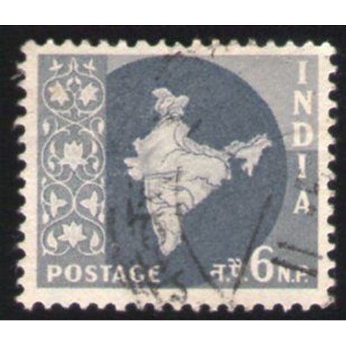Inde 1957 Oblitéré Rond Used Stamp Map Carte Mappe Gris