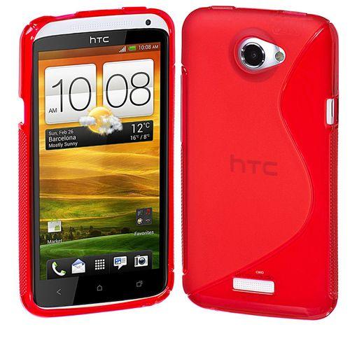 Coque Tpu Noire Type S Pour Htc One S Rouge