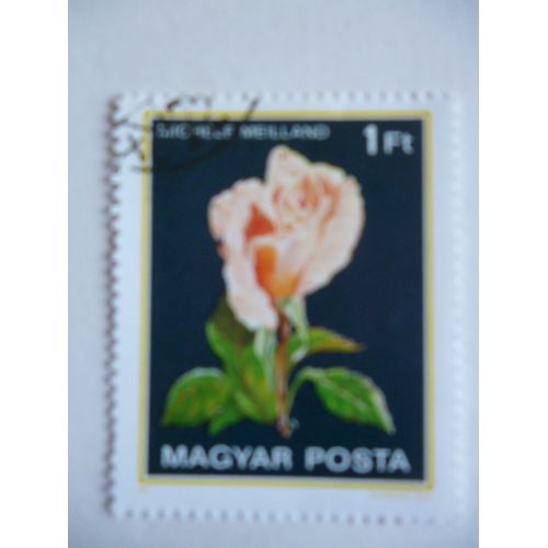 Timbre "Magyar Posta :Rose Michele Meilland".