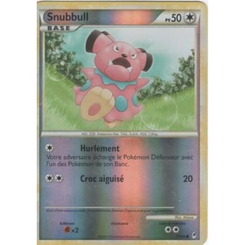 Carte Pokémon "Snubbull" Pv50 Holo Reverse 71/95