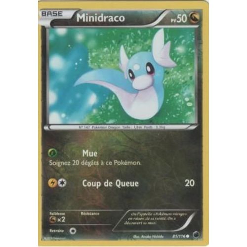 Carte Pokémon "Minidraco" Pv50 Holo Reverse 81/116