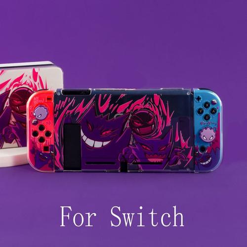 Étui Violet Safhard Tv S6 Pour Nintendo Switch Coque En Cristal Oled Contrôleur Joy-Con Protecteur Souple En Tpu Capuchon De Poignée De Pouce