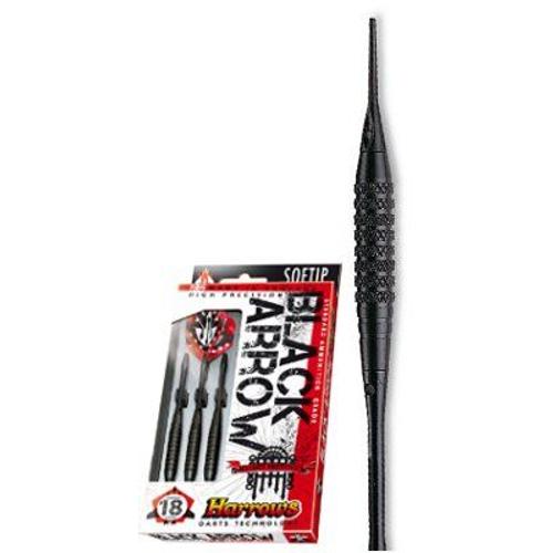 Harrows - Jeu de 3 Fléchettes - Embout  Nylon - Black Arrow - 18 GK