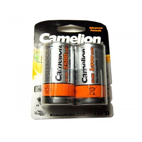 Lot de 2 Piles Lr20 R20 D Rechargeables 1.2V Ni-Mh Camelion 2500mah