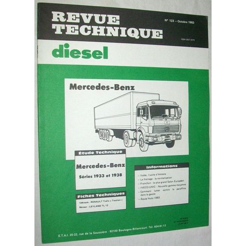 Revue Technique Diesel N° 123 Mercedes-Benz Séries 1933 Et 1938