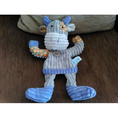 Doudou Marionnette Vache Gris Et Violet Baby Nat