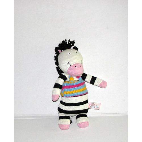 Doudou Zebre Collection Les Animaux Rigolos Latitude Enfants 24cm