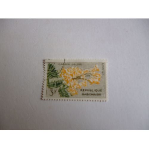 Timbre "Gabon : Cassia Jaune".