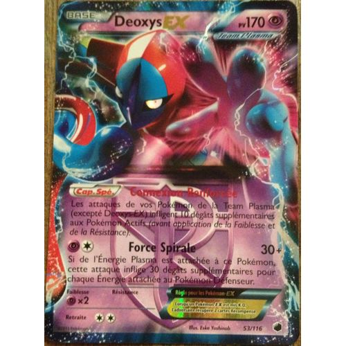 Carte Pokémon Déoxys Ex 170 Pv 53/116 Glaciation Plasma Neuf Fr