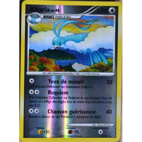 Carte Pokémon 18/127 Altaria 90 Pv - Reverse Rare Platine Neuf Fr