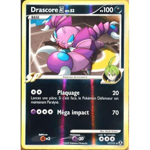 Carte Pokémon 17/111 Drascore - Reverse 100 Pv Platine Rivaux Émergeants Neuf Fr