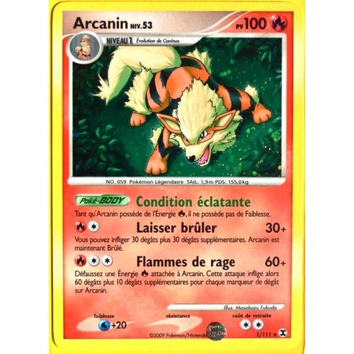 Carte Pokémon 1/111 Arcanin 100 Pv Platine Rivaux Émergeants Neuf Fr