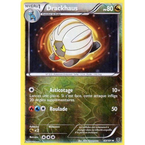 Carte Pokémon 063/101 Drackhaus - Reverse 80 Pv Série Bw Explosion Plasma Neuf Fr