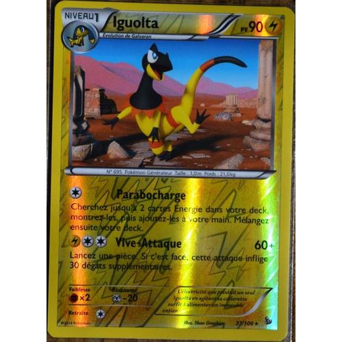 Carte Pokémon 37/106 Iguolta 90 Pv - Reverse Rare Série Xy Étincelles Neuf Fr