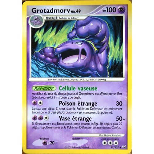 Carte Pokémon 57/127 Grotadmorv Lv.49 100 Pv Platine Neuf Fr