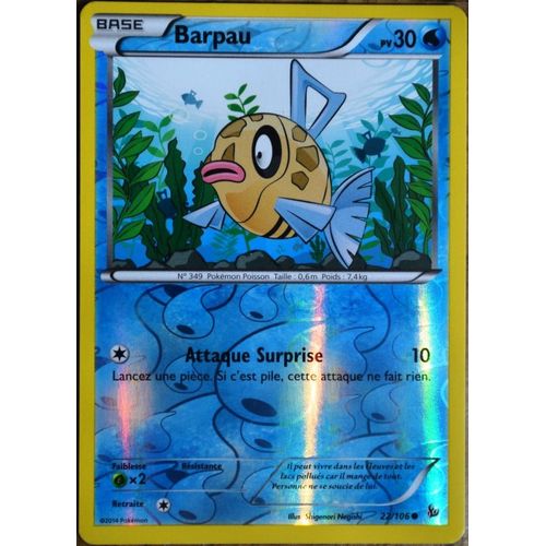 Carte Pokémon 22/106 Barpau 30 Pv- Reverse Xy Étincelles Neuf Fr