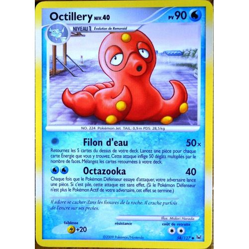 Carte Pokémon 58/127 Octillery Lv.40 90 Pv Platine Neuf Fr