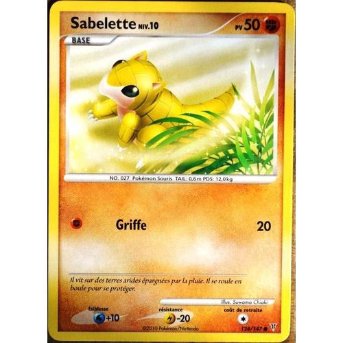 Carte Pokémon 124/147 Sabelette Lv.10 50 Pv Platine Vs Neuf Fr