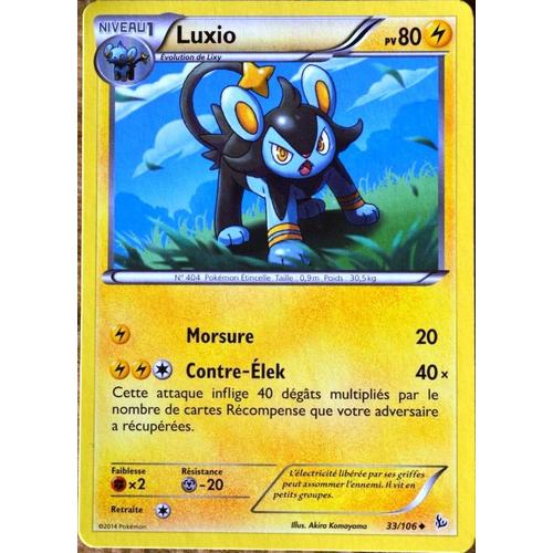 Carte Pokémon 33/106 Luxio 80 Pv Série Xy Étincelles Neuf Fr