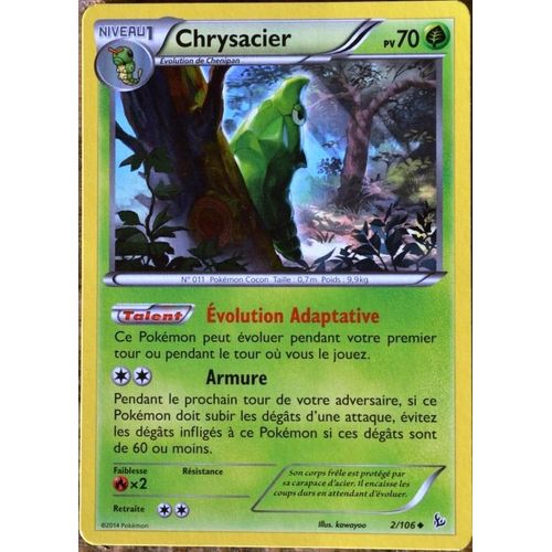 Carte Pokémon 2/106 Chrysacier 70 Pv Xy Étincelles Neuf Fr