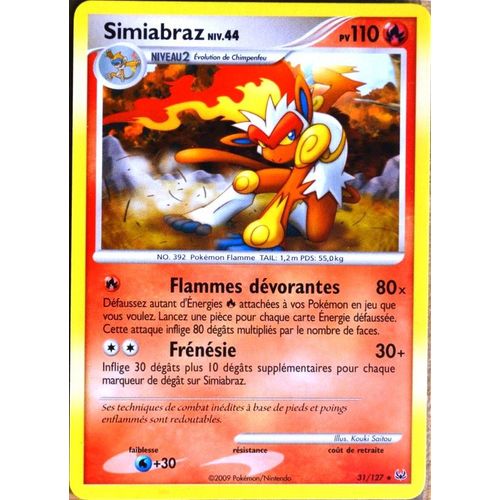 Carte Pokémon 31/127 Simiabraz 110 Pv Rare Platine Neuf Fr