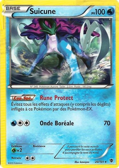 Carte Pokémon 020/101 Suicune 100 Pv Série Bw Explosion Plasma Neuf