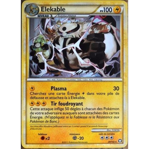 Carte Pokémon 20/102 Elekable 100 Pv Série Hs Triomphe Neuf Fr