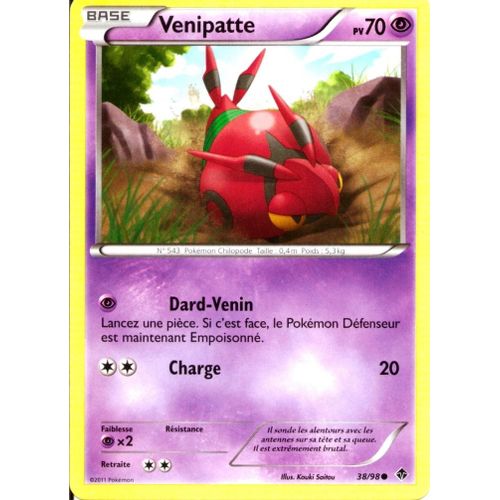 Carte Pokémon 38/98 Venipatte 70 Pv Pouvoirs Emergents Neuf Fr