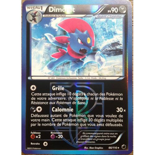 Carte Pokémon Dimoret Reverse 90 Pv 66/116 Glaciation Plasma Neuf Fr