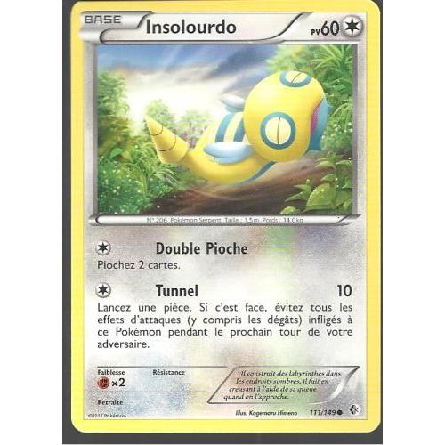 Carte Pokémon 111/149 Insolourdo 60 Pv Frontières Franchies Neuf Fr