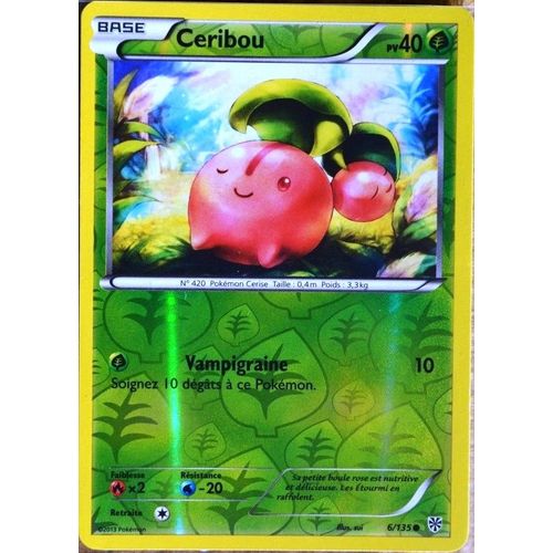 Carte Pokémon 6/135 Ceribou 40 Pv Reverse Série Tempête Plasma Neuf Fr
